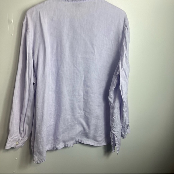 J. Jill Linen Lilac button up blouse top size xl 1717 - Picture 3 of 3